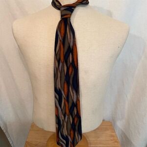 Vintage Silk Tie Geometric Corp‎ Cocktail Theme Stonehenge Scotch Careercore